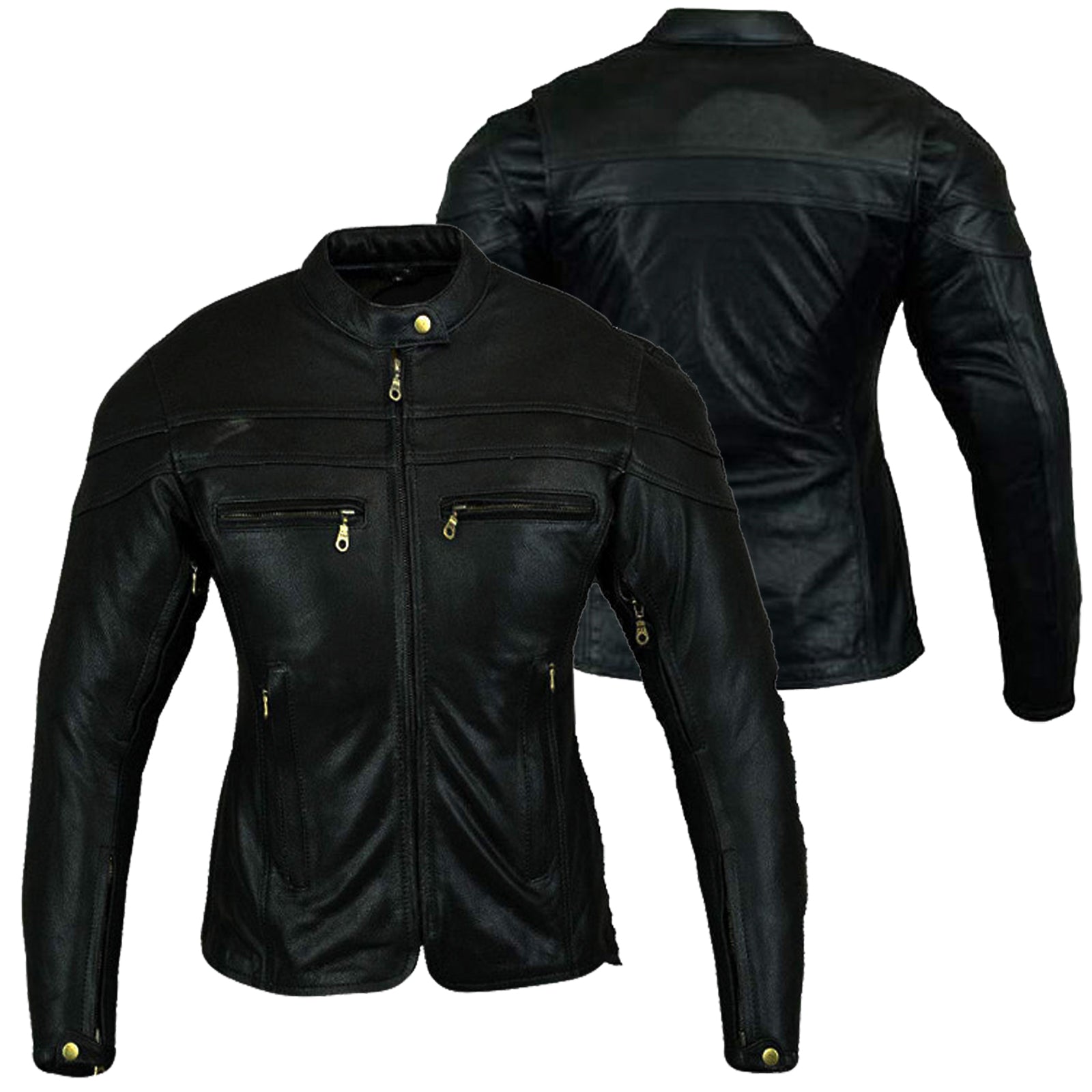 bikers gear australia limited Bikers Gear Australia Women Leather Motorcycle Jacket Black