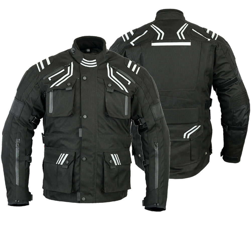 Australia Bikers Gear Men Motorbike Cordura Textile Jacket | Moto Motorcycle Racing Jacket with CE Armor Protection Biker popular Riding Black