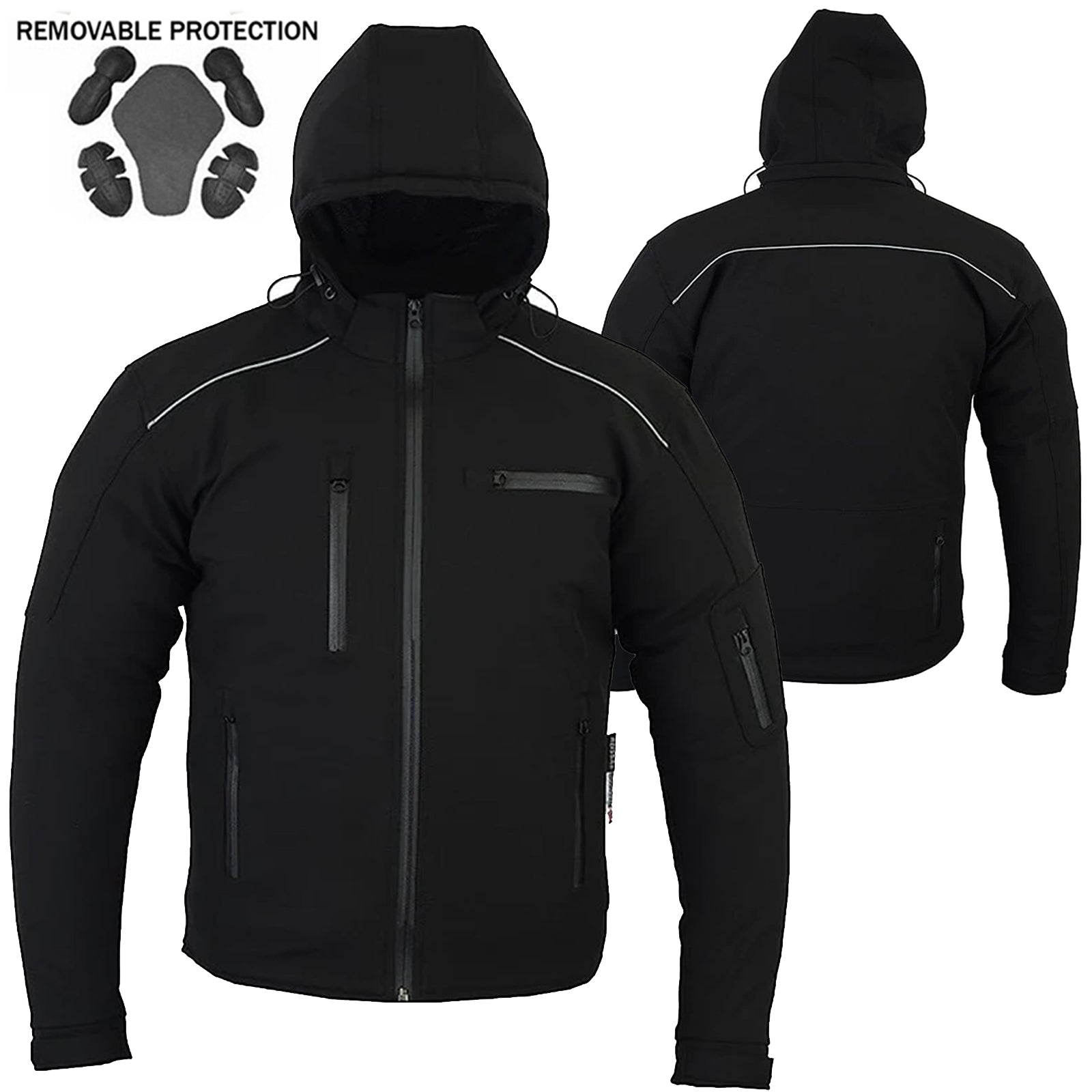 Bikers Gear Australia The Apex Soft Shell Motorcycle Lined with Kevlar Hoodie