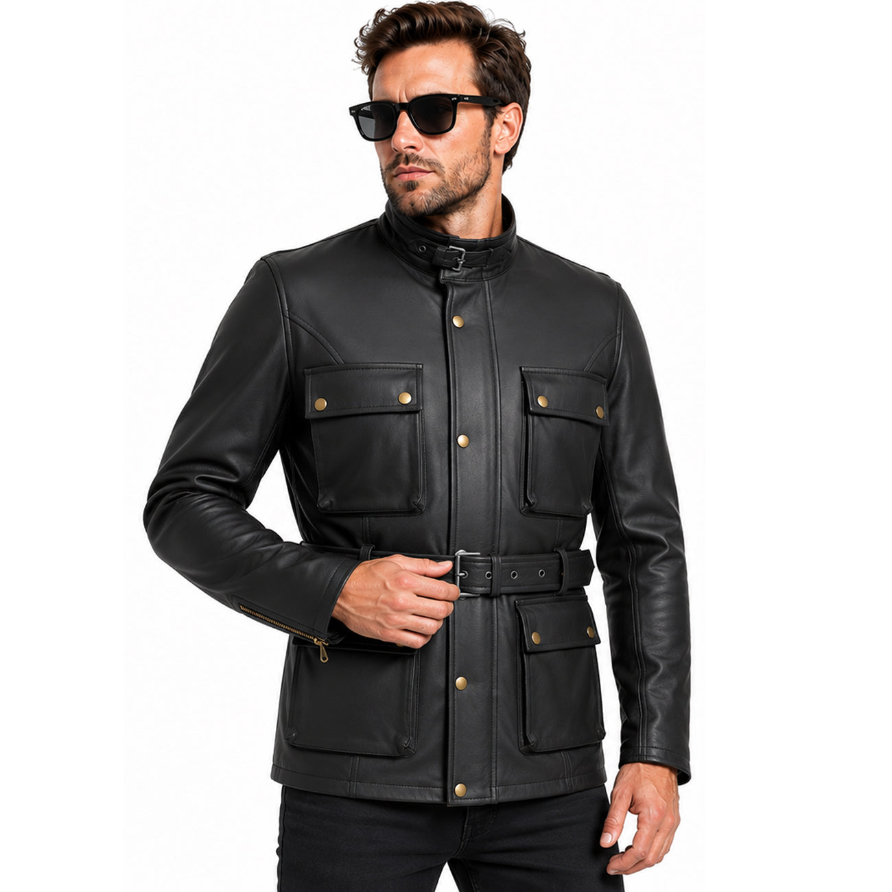 Bikers Gear Australia Motorcycle Leather Jacket Style Black