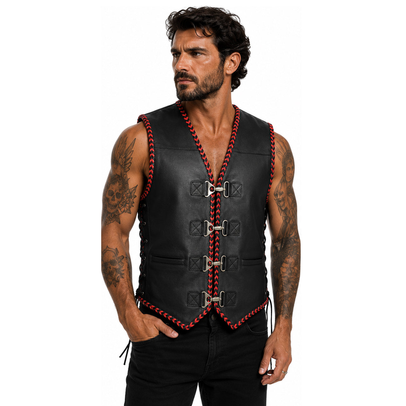 bikers gear australia limited Mens Rider Leather Motorcycle Vest men_biker_hoodie Tarpofix® Fahrrad Montageständer bis Wähle Deine Farbe:Lead Blue Matt