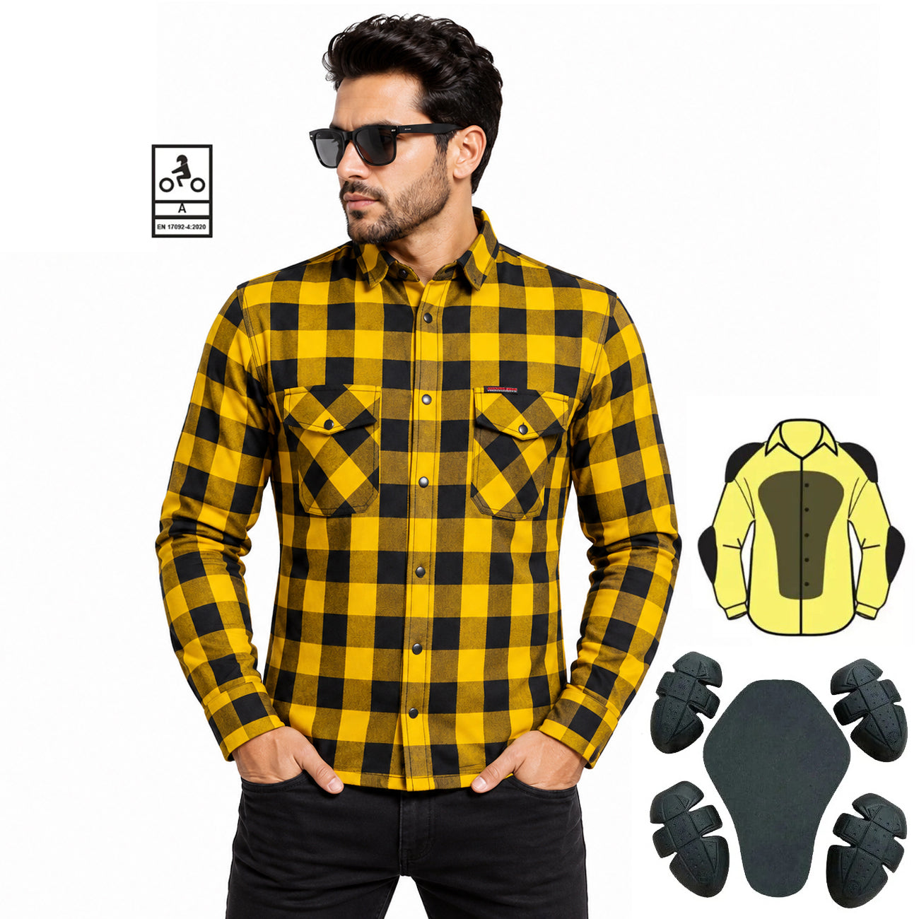 bikers gear australia hemd Exo Motorcycle Flannel Shirts Yellow Chicago Bears Gear, Bears ss24 Schloss:Zahlencode ・ BORDO Combo™ 6000C/90 SH