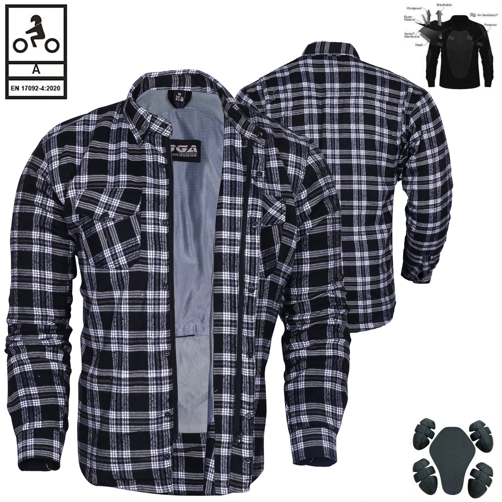 Australian Biker Gear Motorcycle CE armor Flannel Shirt lined with DuPont Kevlar Australian Biker Gear Motorcycle CE armor Flannel Shirt lined with DuPont Kevlar