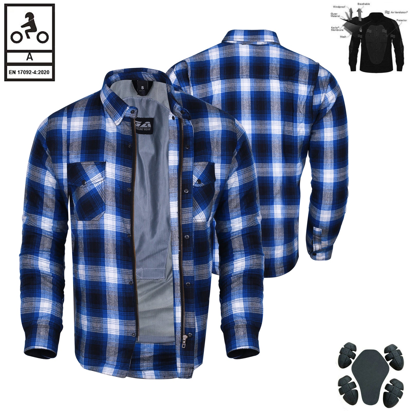 Bikers Gear Australia Timber HD Motorcycle Lined with Kevlar Shirt