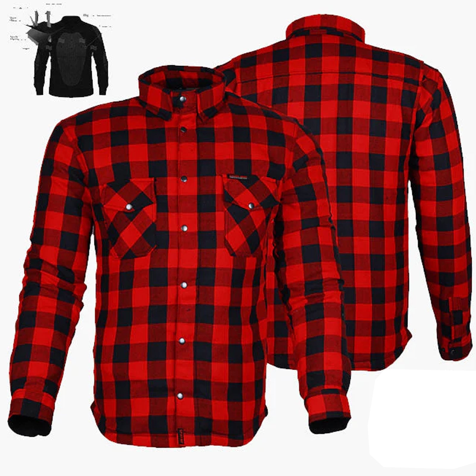 Bikers Gear Australia Exo Protective Lined with Kevlar Motorcycle Flannel Shirts
