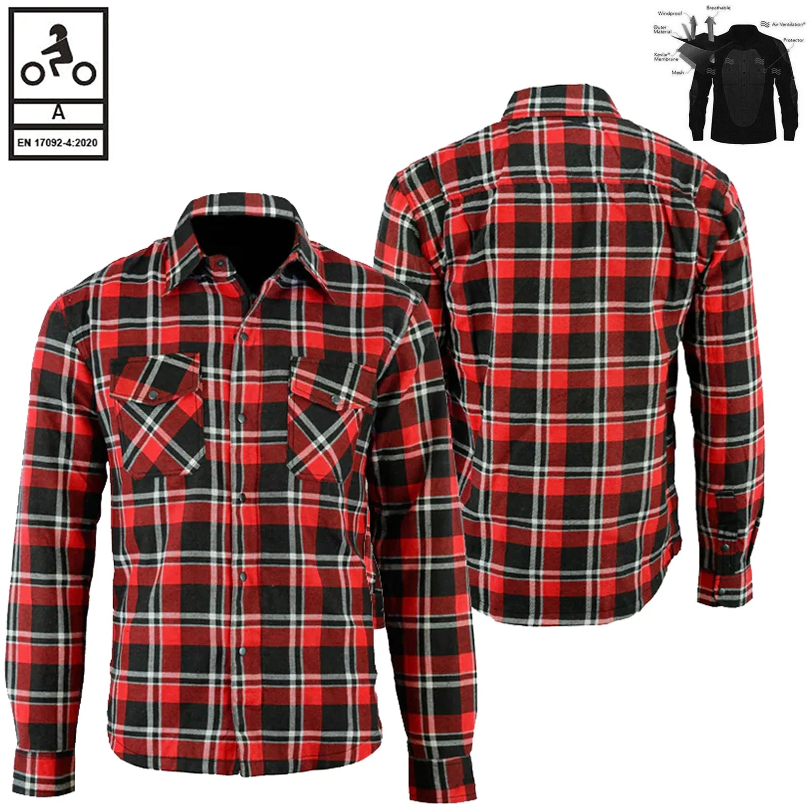 Bikers Gear Australia Timber HD Motorcycle Lined with Kevlar Shirt