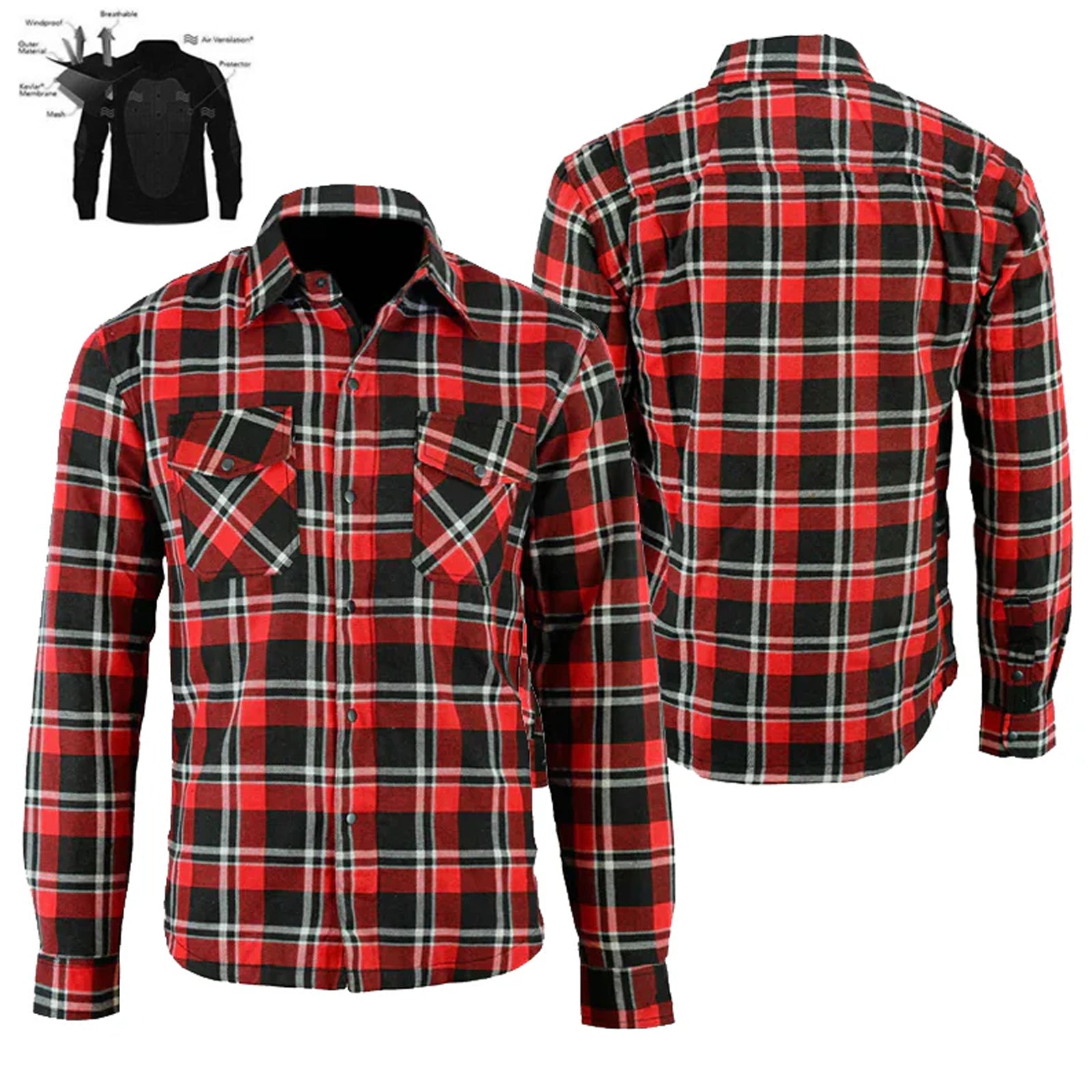 Bikers Gear Australia Timber HD Motorcycle Lined with Kevlar Shirt