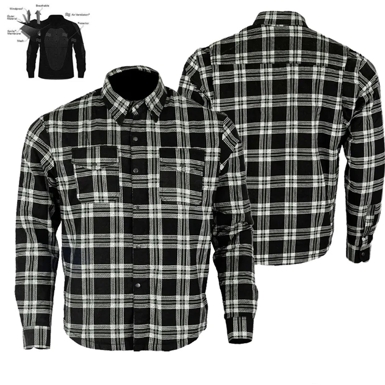 Bikers Gear Australia Timber HD Motorcycle Lined with Kevlar Shirt