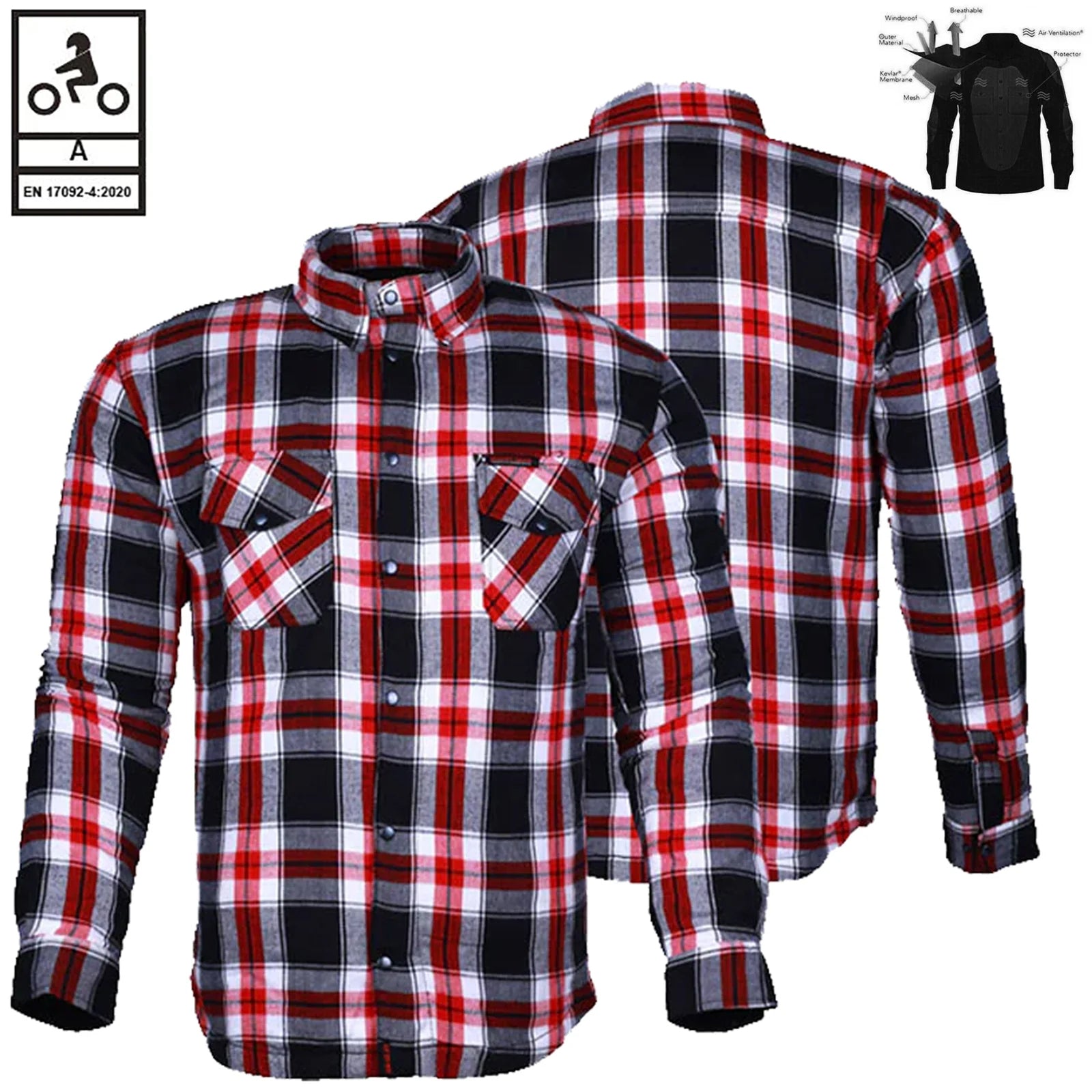 Bikers Gear Australia Timber HD Motorcycle Lined with Kevlar Shirt