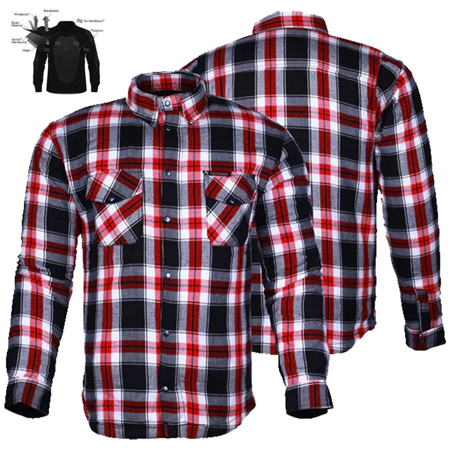 Bikers Gear Australia Timber HD Motorcycle Lined with Kevlar Shirt