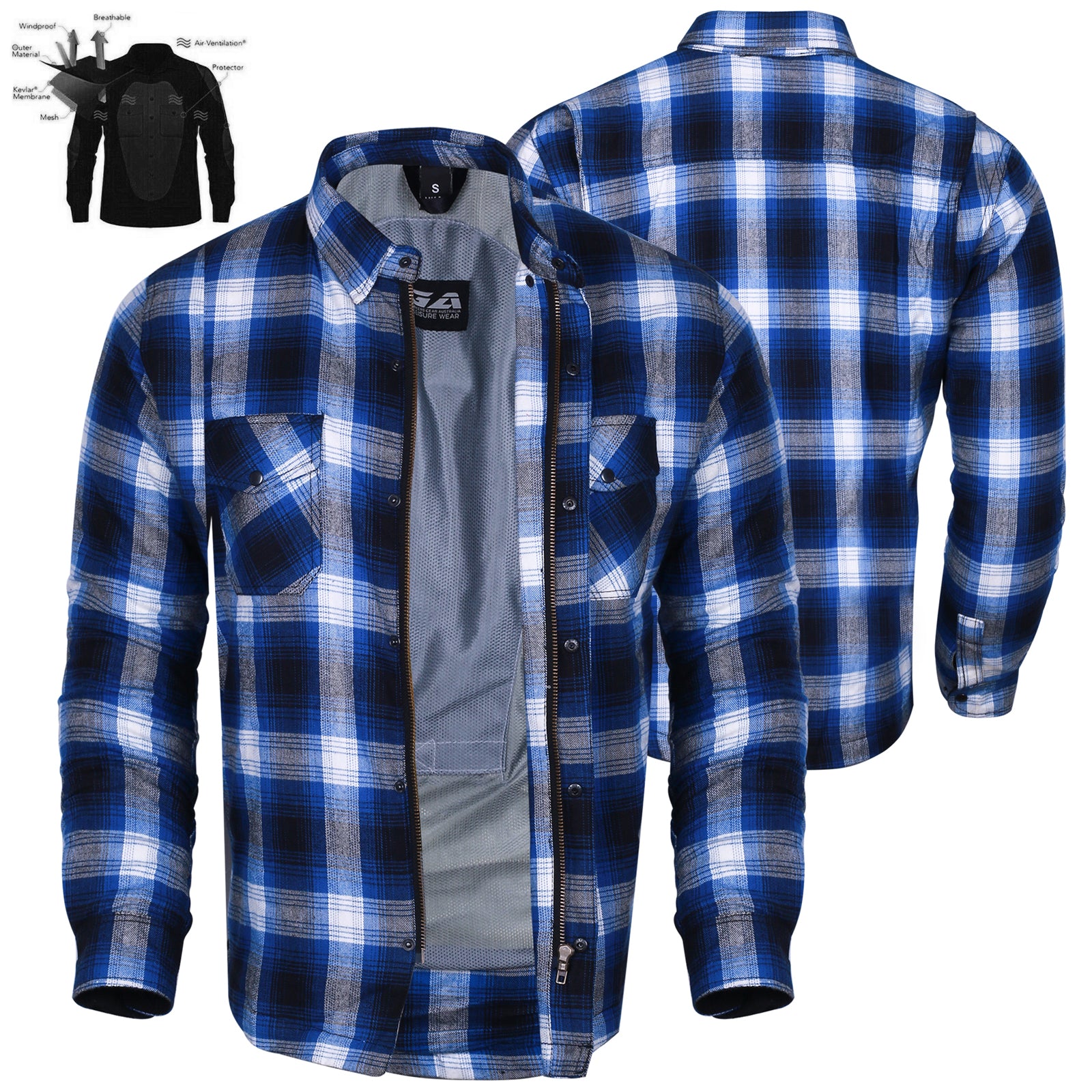 Bikers Gear Australia Timber HD Motorcycle Lined with Kevlar Shirt