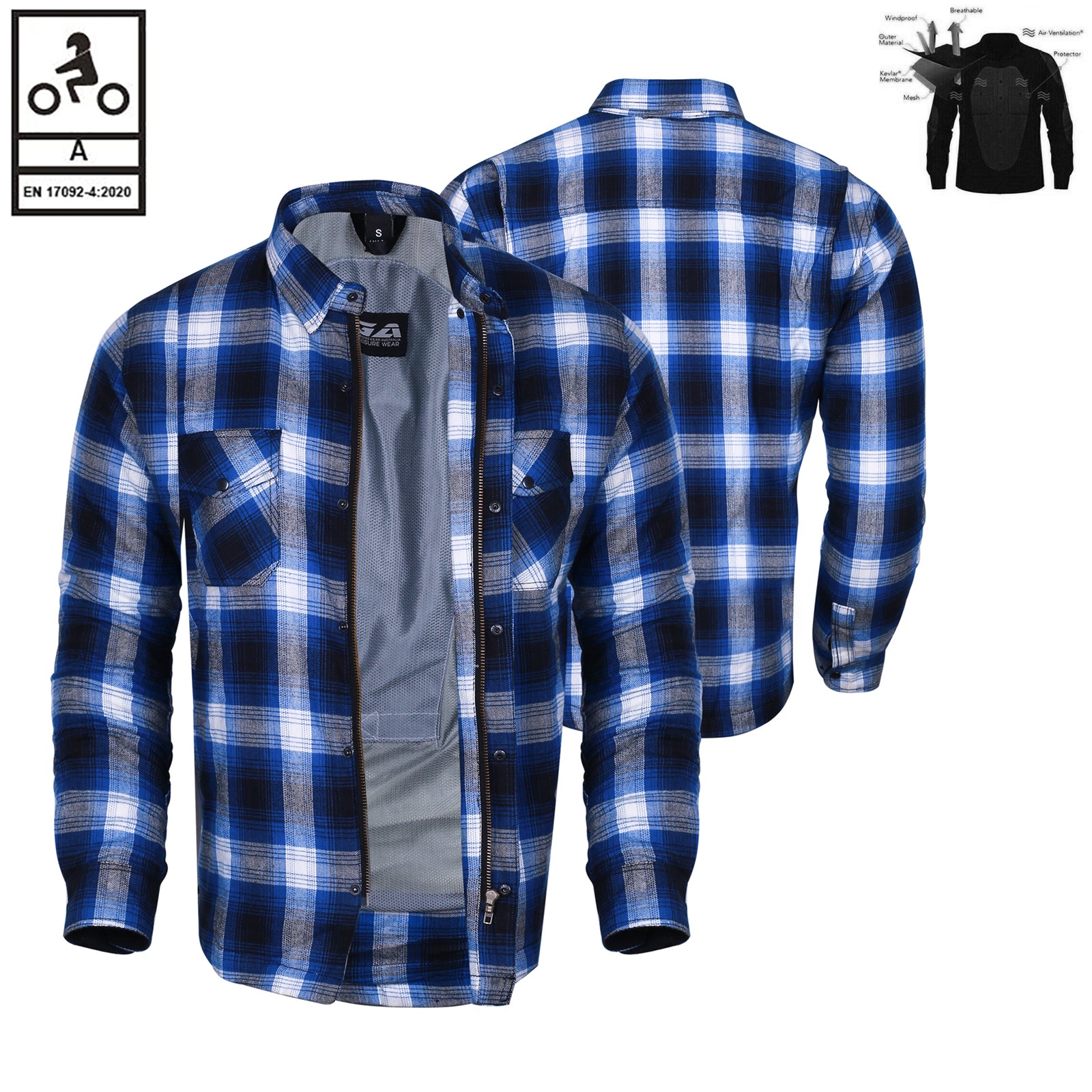 Bikers Gear Australia Timber HD Motorcycle Lined with Kevlar Shirt