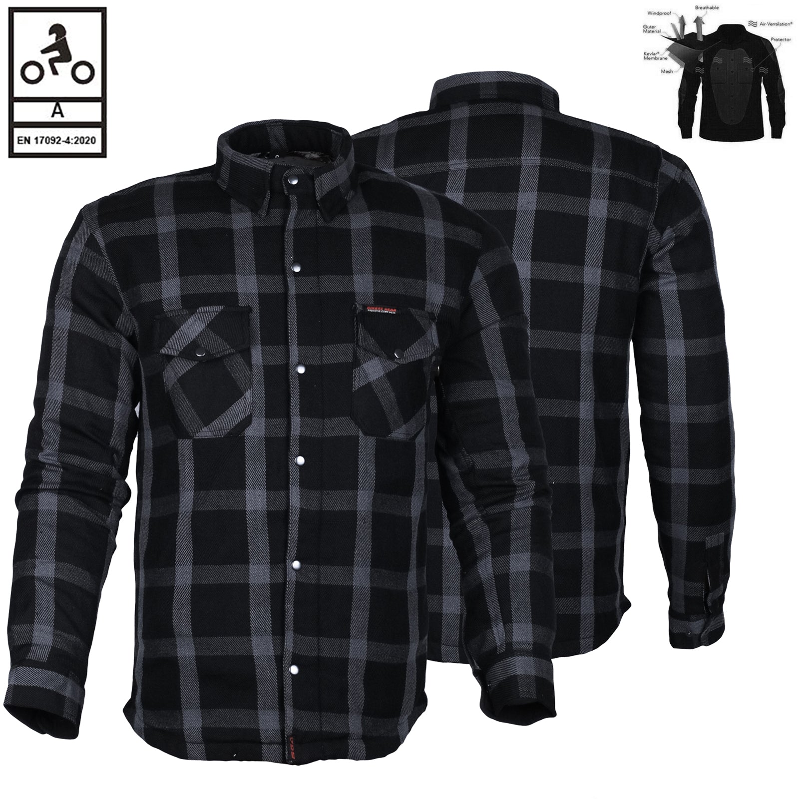 Bikers Gear Australia Timber HD Motorcycle Lined with Kevlar Shirt