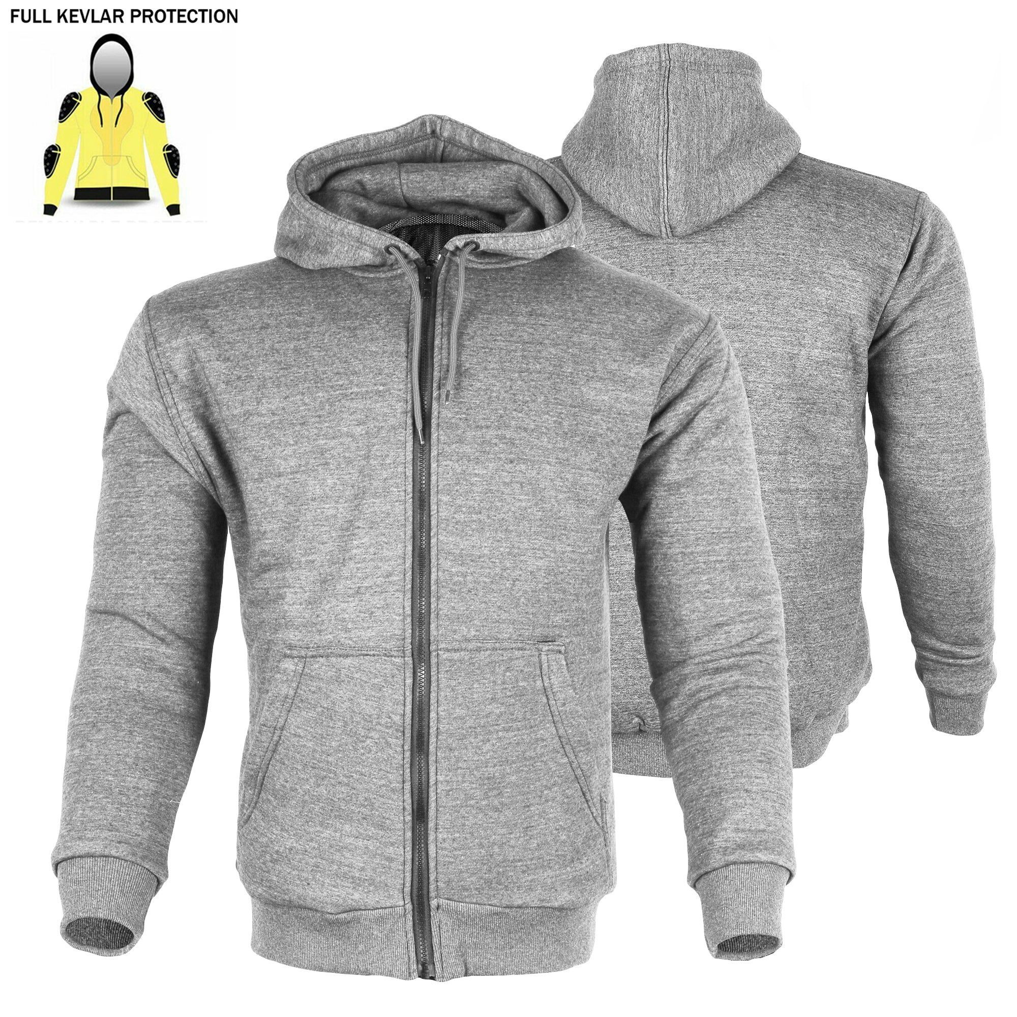 Bikers Gear Australia Alpha Motorcycle Hoodie Lined with Kevlar Grey