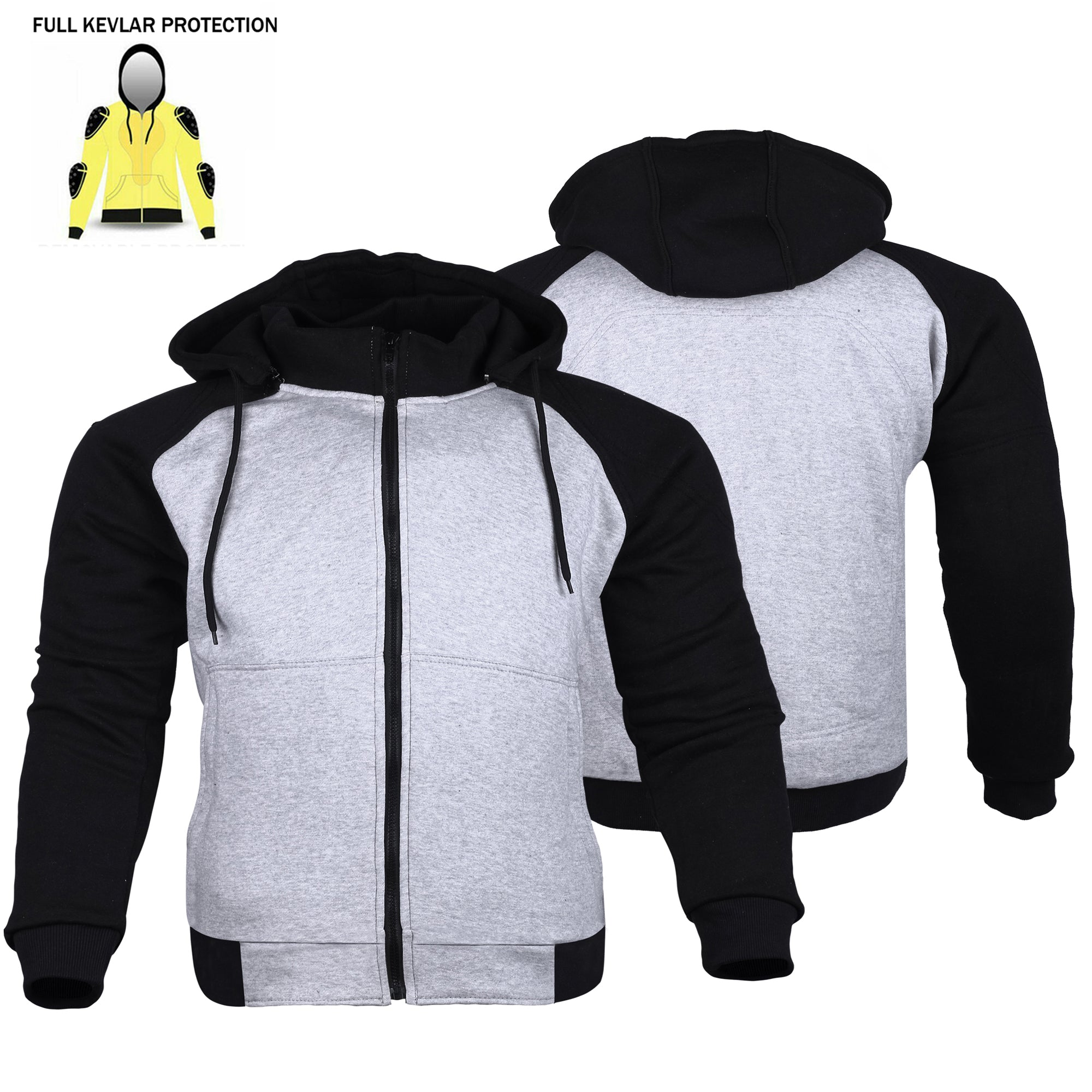 Bikers Gear Australia Alpha Motorcycle Hoodie Lined with Kevlar Black/Grey
