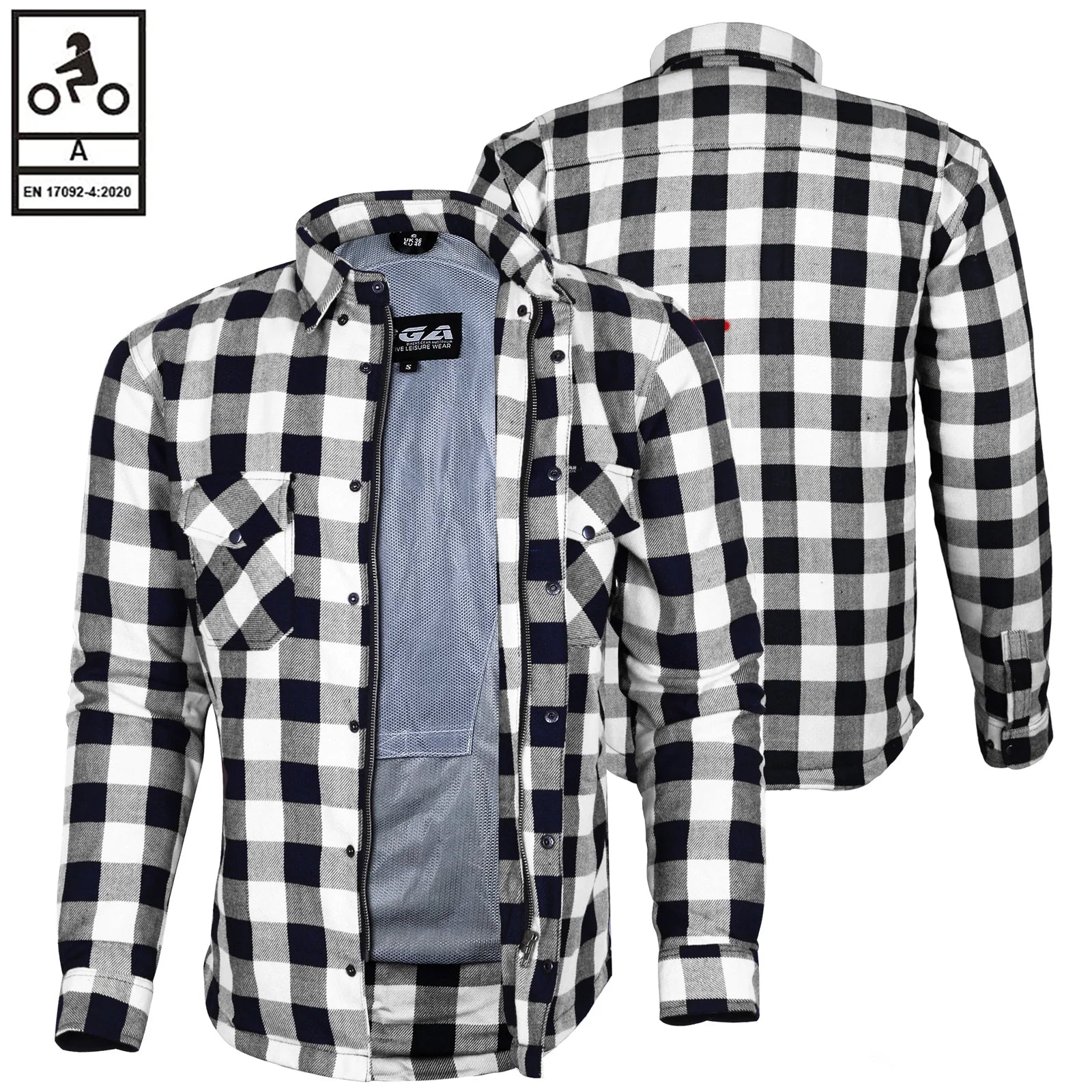 Bikers Gear Australia Exo Protective Lined with Kevlar Motorcycle Flannel Shirts
