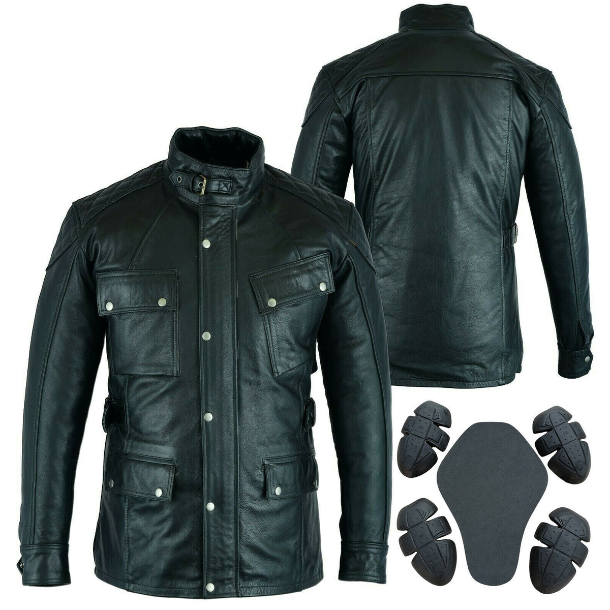 Bikers Gear Australia Motorcycle Waxed Leather Jacket Trailmaster 2.0