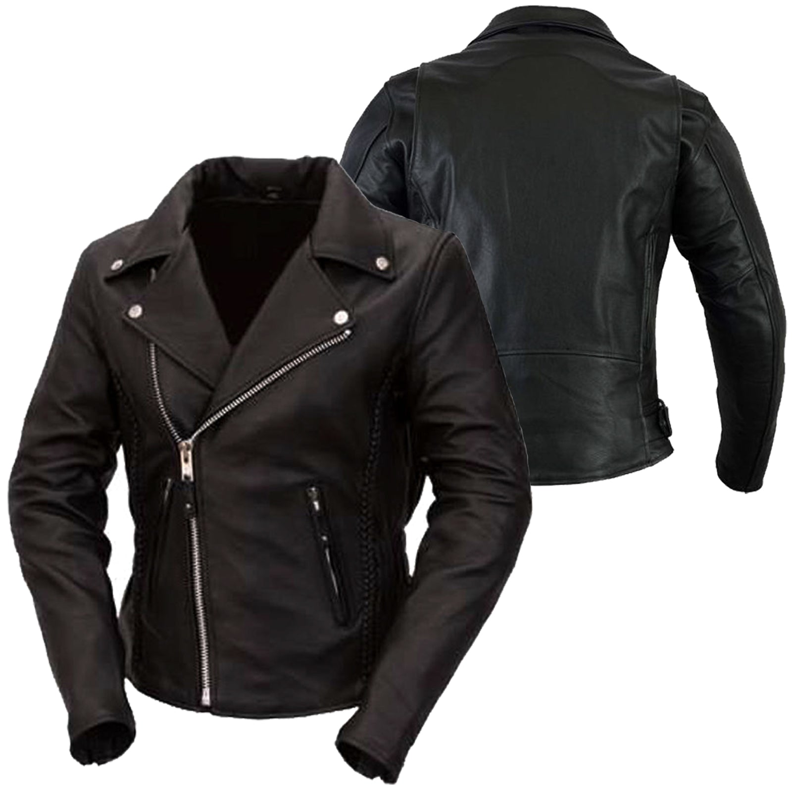 Bikers Gear Australia Brando No Buckle Motorcycle Leather Jacket