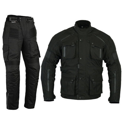 Bikers Gear Australia 2pc Suit Waterproof Motorcycle Jacket With Cargo Trousers