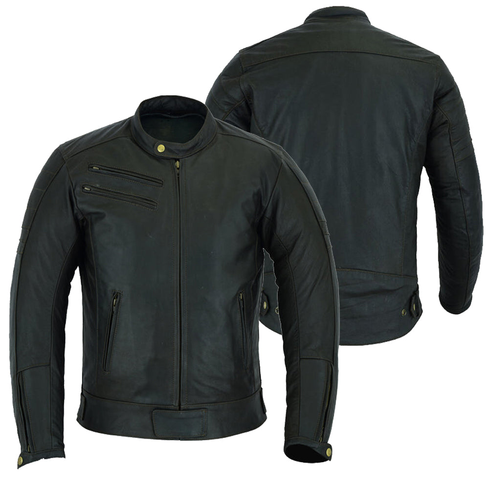 BGA Element Leather Motorcycle Jacket Brown