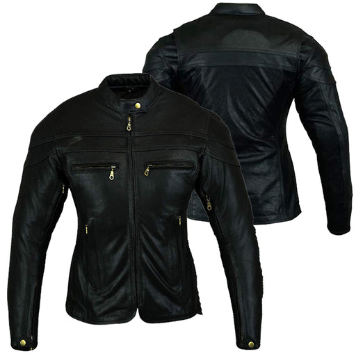 Bikers Gear Australia Sturgis Women Leather Motorcycle Jacket Black