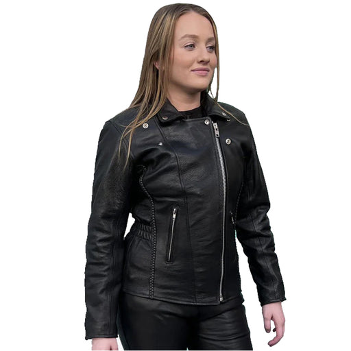 Bikers Gear Australia Braided Brando Women Biker Leather Jacket