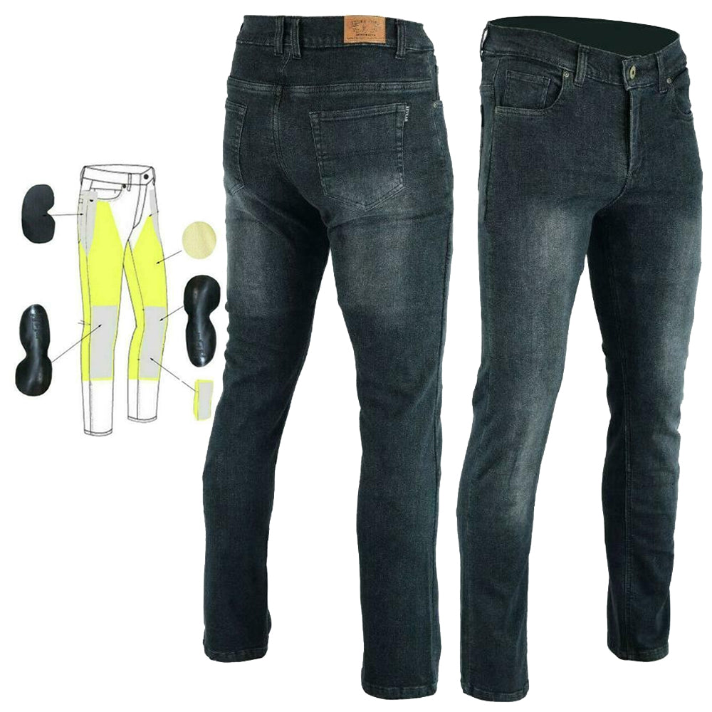 Bikers Gear Australia Highway Men Motorcycle Jeans Grey