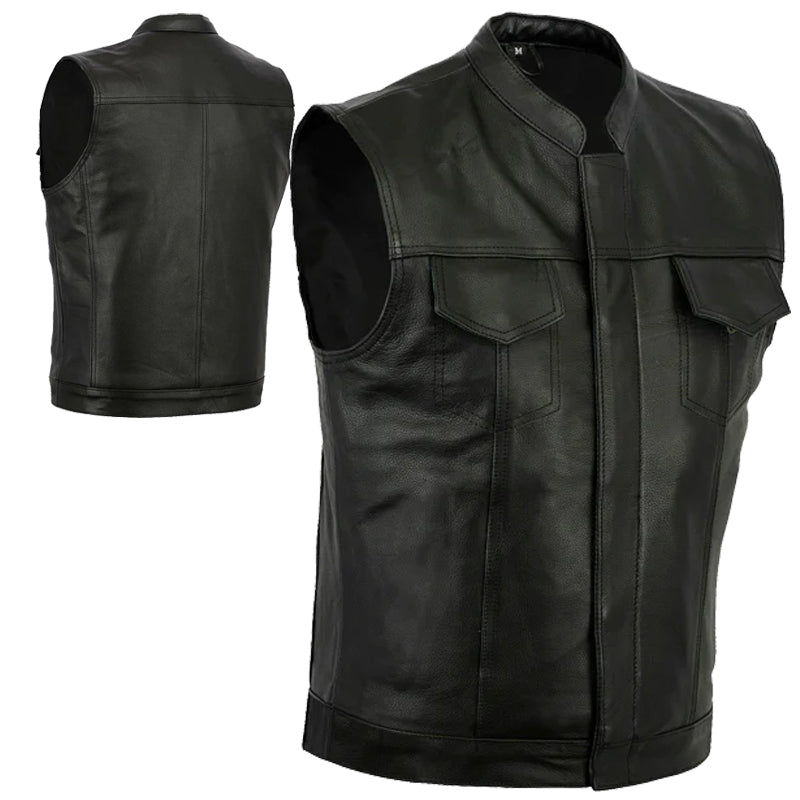 Bikers Gear Australia Sons of Anarchy Motorcycle Vest Black