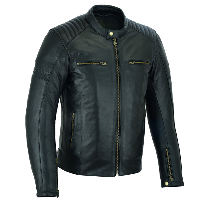 Bikers Gear Australia Motorcycle Leather Jacket Black Roadster Classic