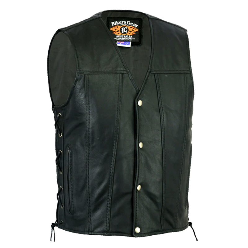 Bikers Gear Australia Copper Men Motorcycle Vest Black