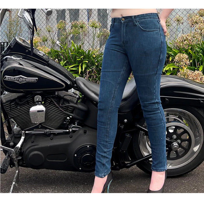 Bikers Gear Australia Storm Womens Motorcycle Protective Jeans Blue