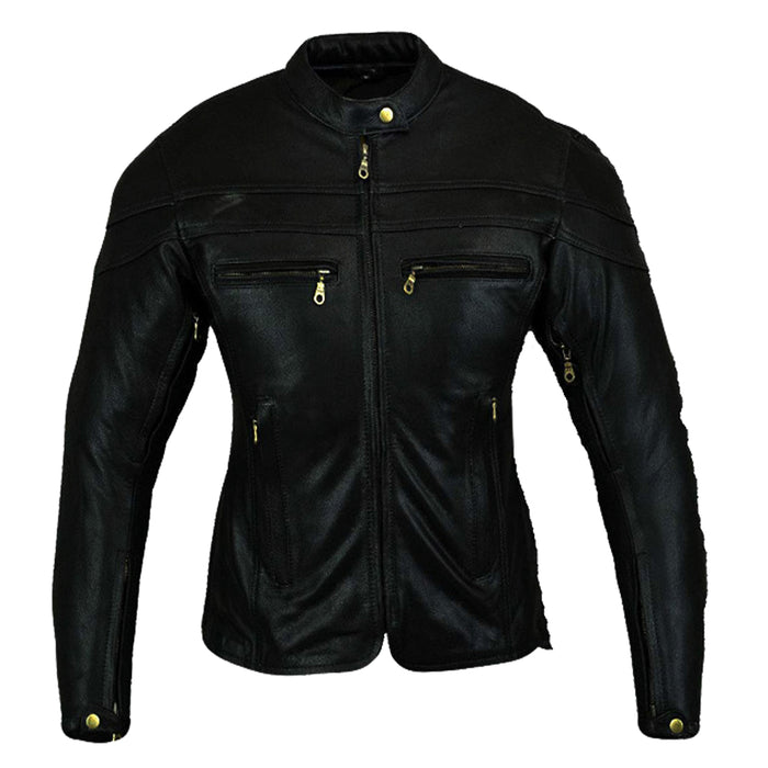 Bikers Gear Australia Sturgis Women Leather Motorcycle Jacket Black