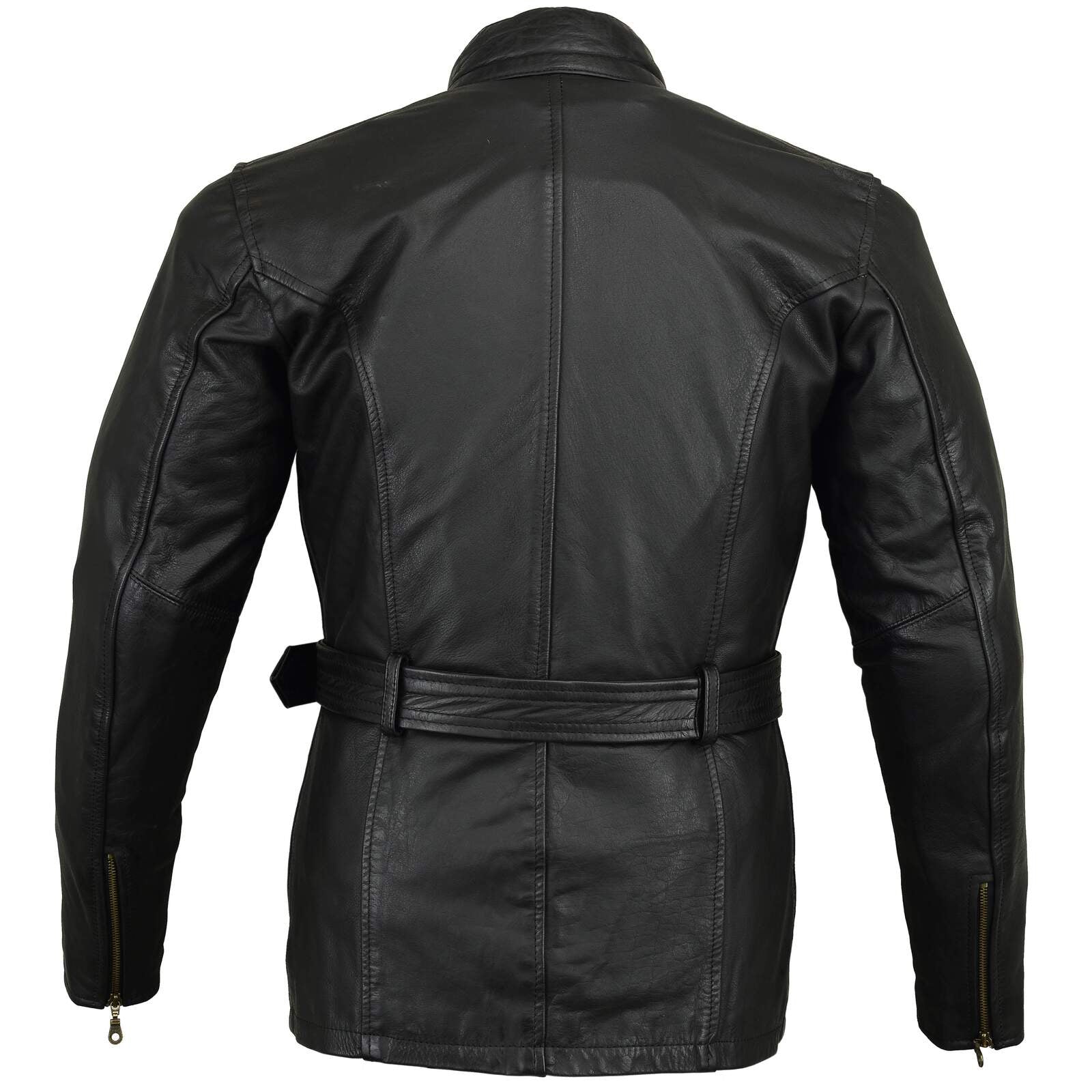 Bikers Gear Australia Motorcycle Leather Jacket Trail Master Waxed Belstaff Style Black