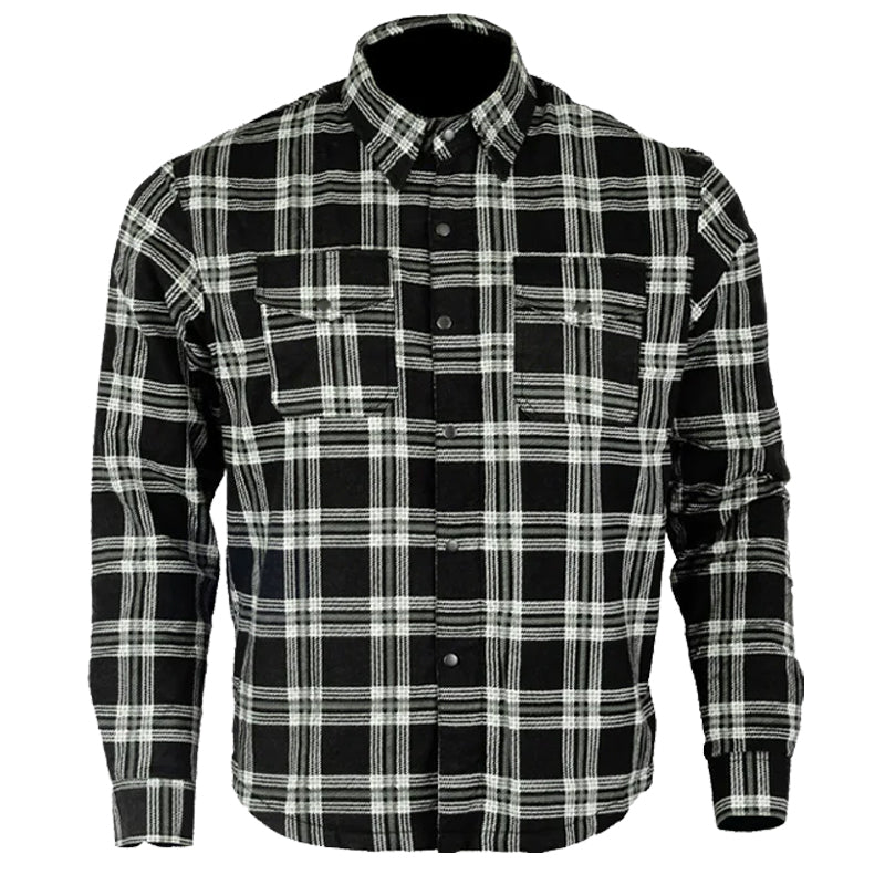 Bikers Gear Australia Lined with Kevlar City Flannel Lumberjack Shirt Black