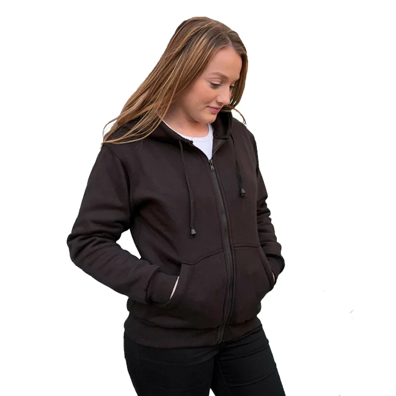 Bikers Gear Australia Women's Protective Hoodie - Black