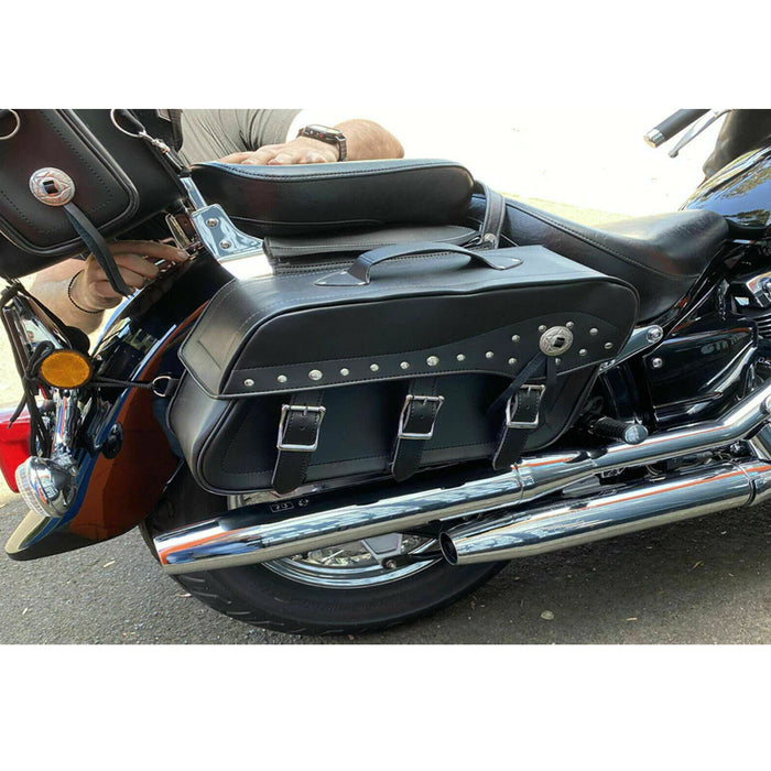 Bikers Gear Australia Fender Studded Leather Motorcycle Saddlebag