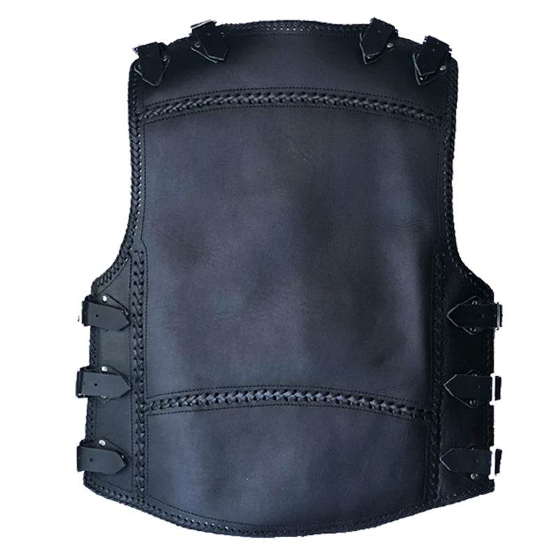 Bikers Gear Australia 3mm HD Motorcycle Leather Vest Black