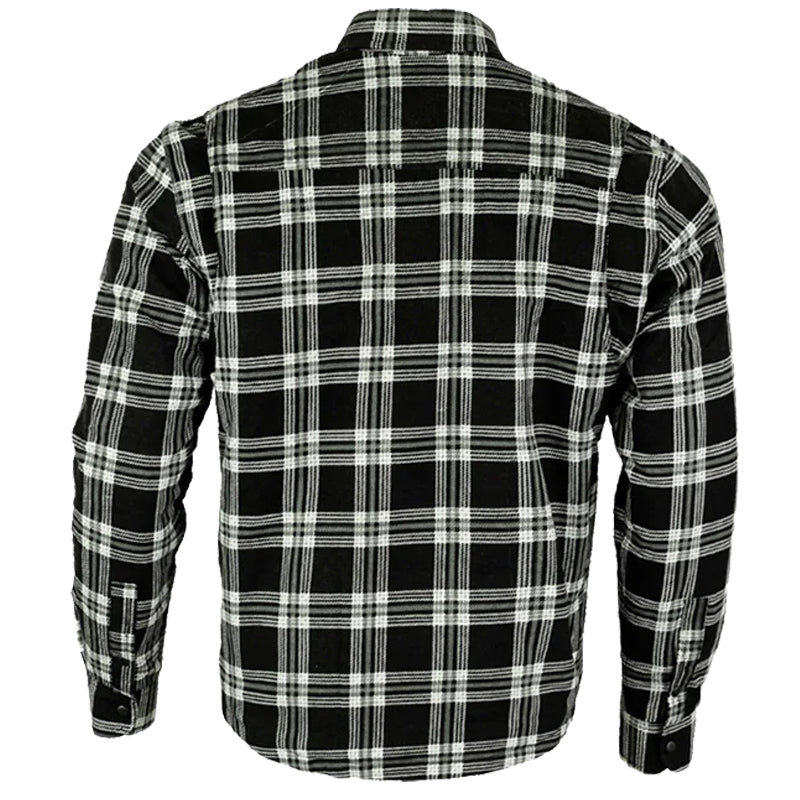 Bikers Gear Australia Lined with Kevlar City Flannel Lumberjack Shirt Black