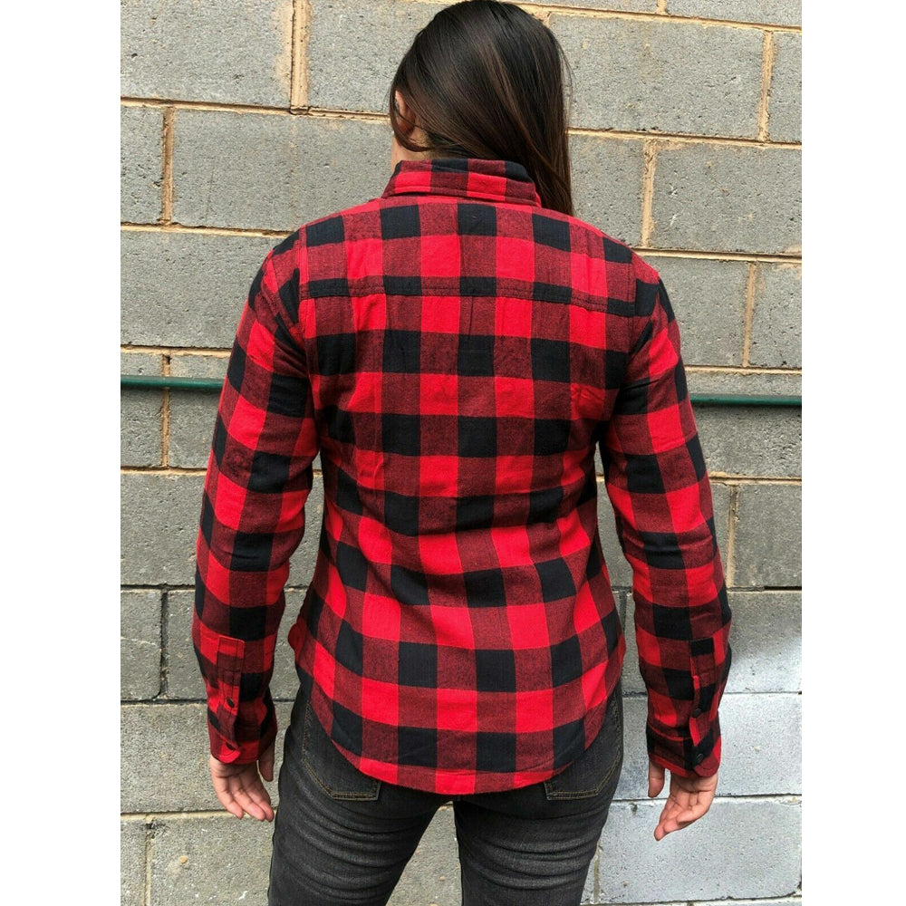 Bikers Gear Australia Brat Lady Motorcycle Flannel Shirts Red/Black