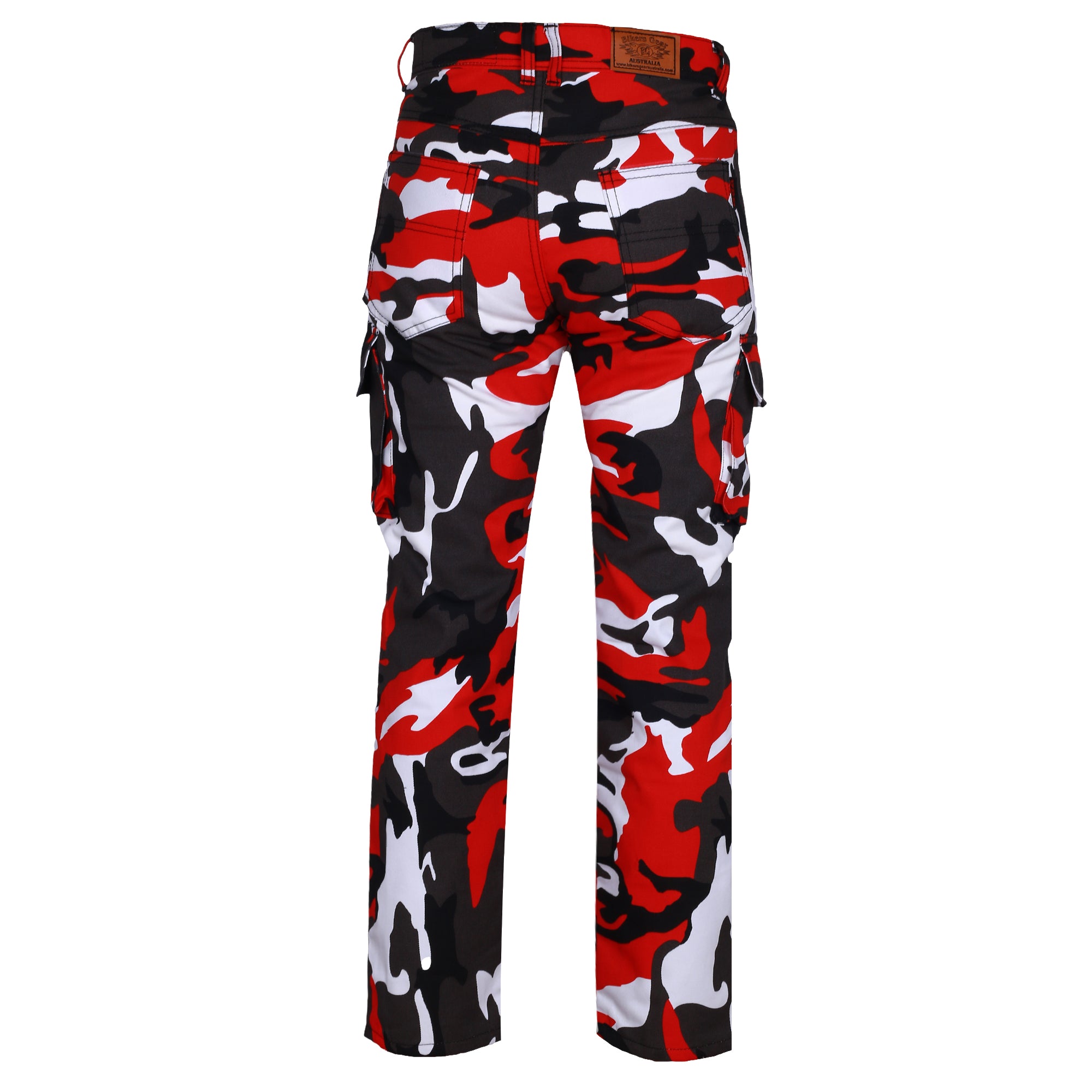 Bikers Gear Australia Robin Men Motorcycle Cargo Pants Red/Camo