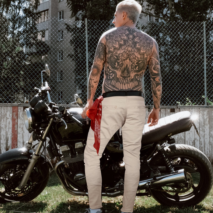 Bikers Gear Australia Stork Mens Motorcycle Chinos Pants Tan