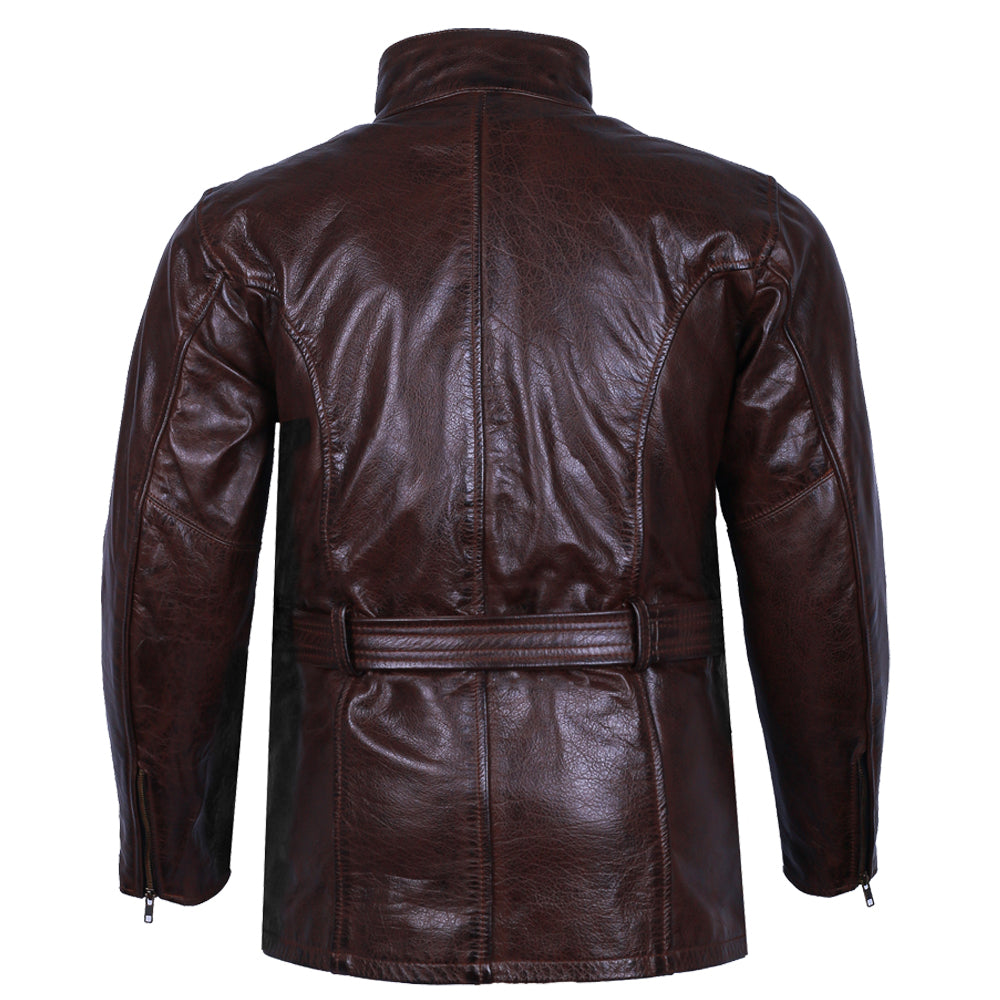 Bikers Gear Australien Motorradjacke Vintage - Gewachstes Leder, Mit CE Protektoren
