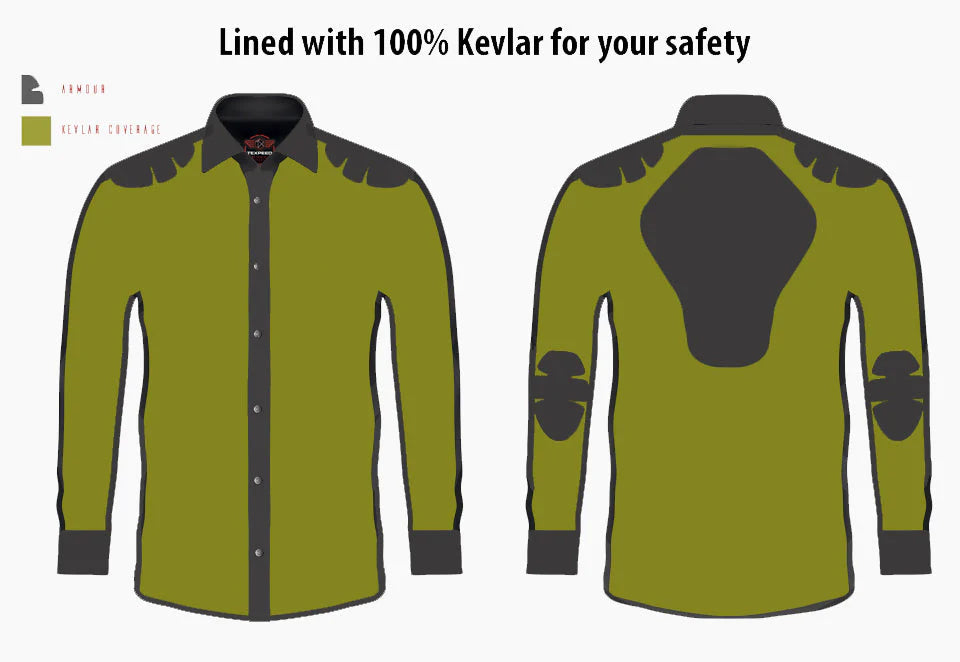 Bikers Gear Australia Timber HD Motorcycle Lined with Kevlar Shirt