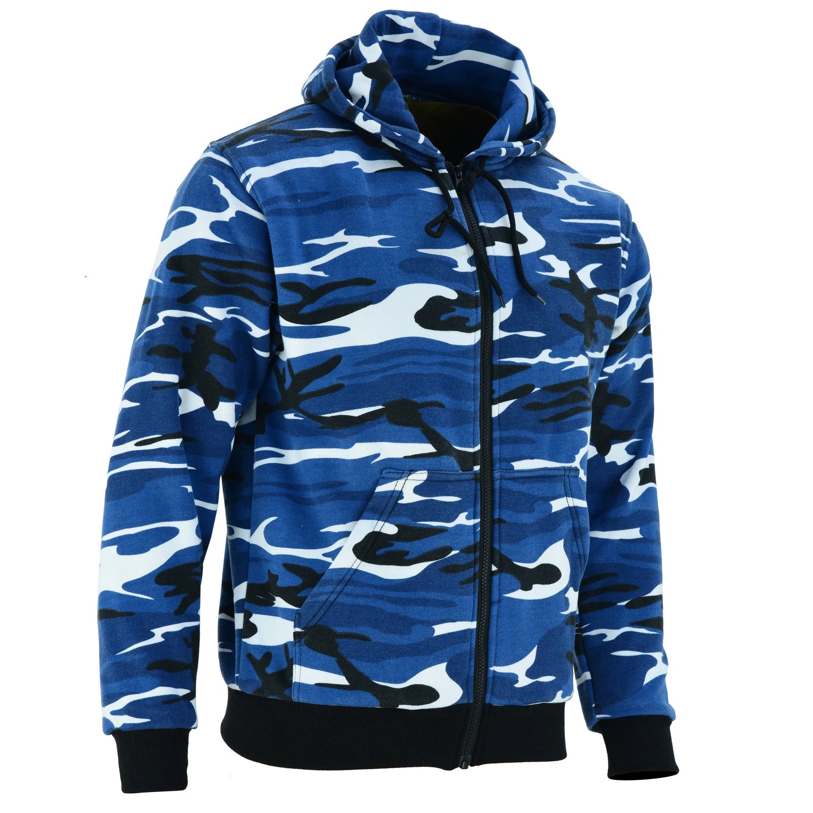 Bikers Gear Australia Alpha Protective Motorcycle Hoodie Camo Blue