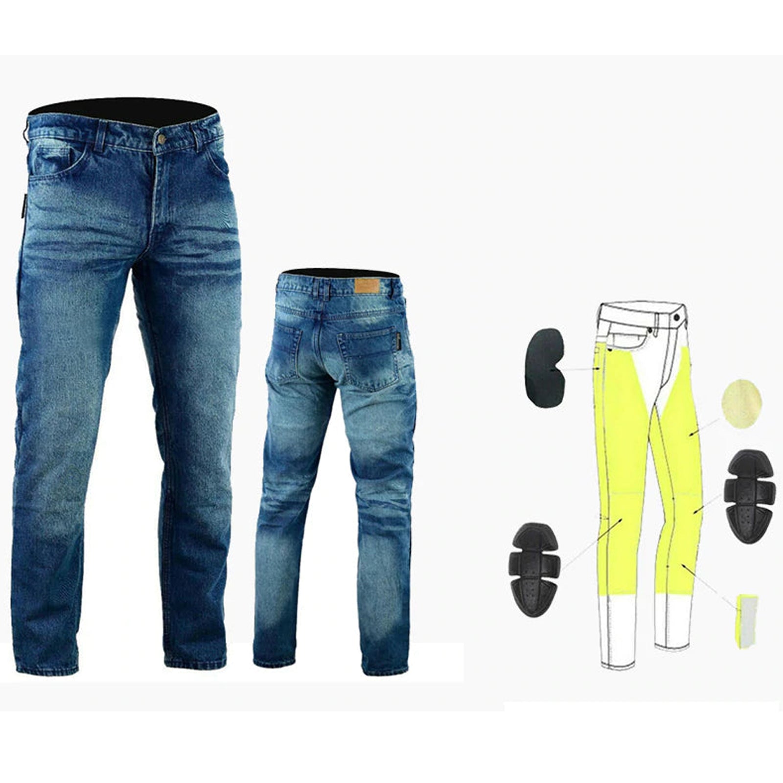 clover0519-MRKK　0728 Bikers Gear Australia Mens Motorcycle Stonewash Jeans Blue