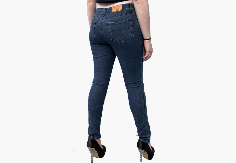 Jeans protettivi da moto da donna Bga Storm Blu
