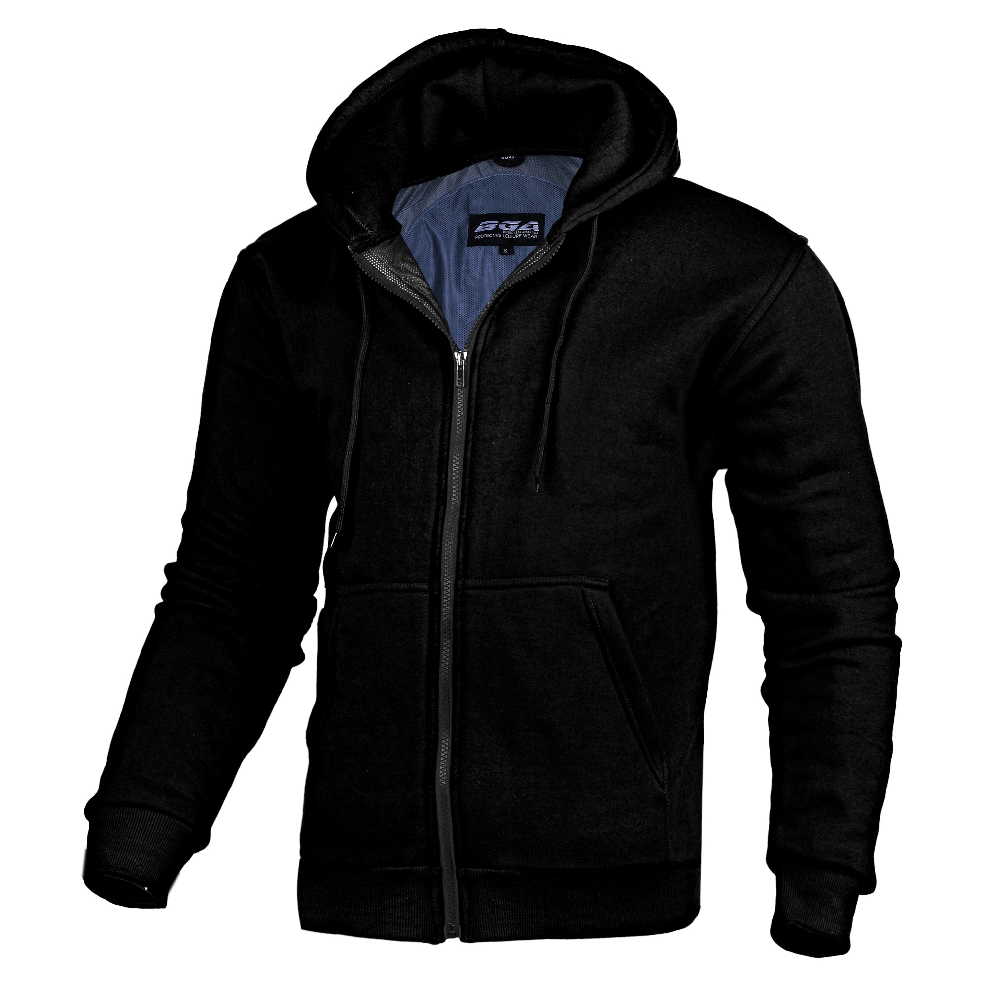 Bikers Gear Australia Alpha Protective Motorcycle Hoodie Black