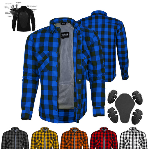 Bikers Gear Australia Exo Protective Kevlar Motorcycle Flannel Shirts