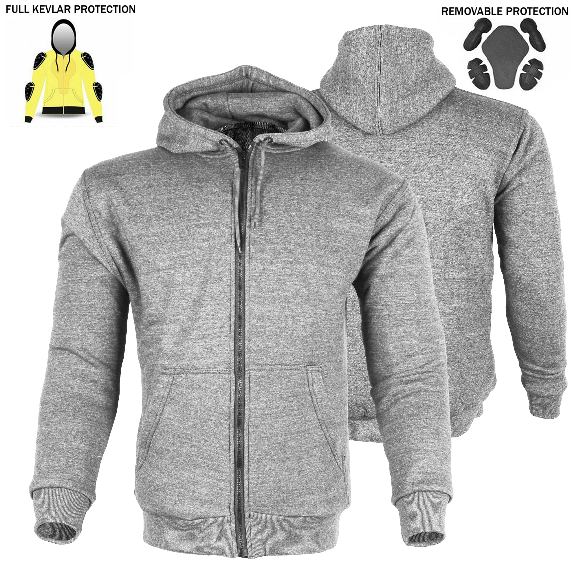 Bikers Gear Australia Alpha Protective Motorcycle Hoodie Grey