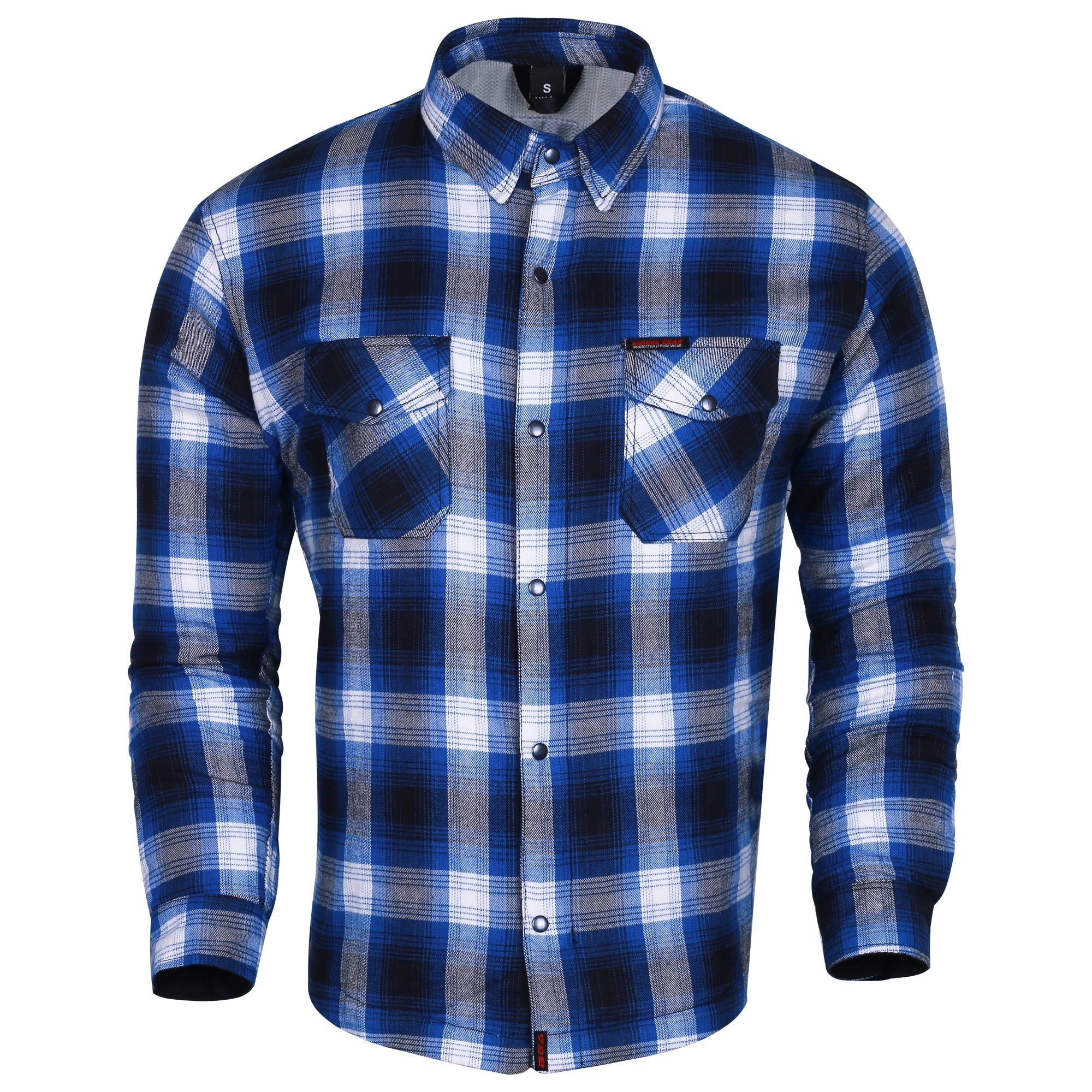 Bikers Gear Australia Timber HD Motorcycle Shirt Blue/White - Premium Men Protective Shirts - Just £68.98! Shop now at Australian Bikers Gear